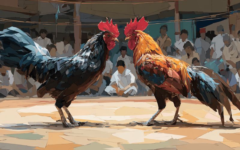 Chiến kê thi đấu trong giải đá gà Thomo